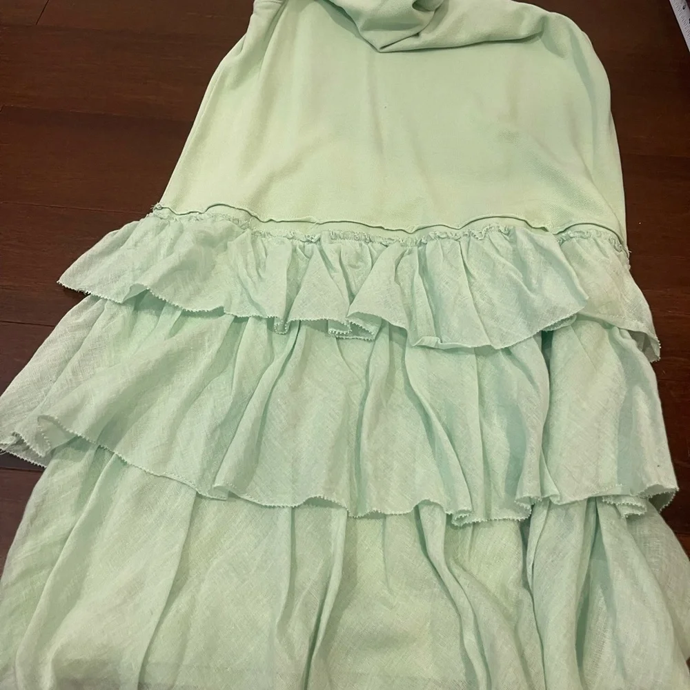 nwt J. Crew Mint Green Sleeveless tank tiered Dress small vintage